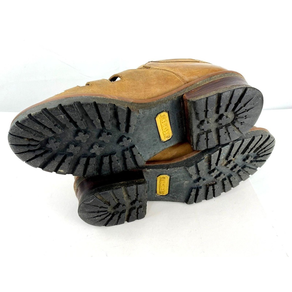 90s Skechers Nubuck Leather Loafers Womens 9.5 B Brown Flats Original Footwear - Picture 9 of 11